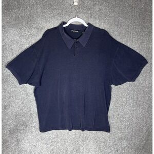 Joseph &‎ Lyman Polo Shirt Mens Size XXL Blue Ribbed Short Sleeve Collared